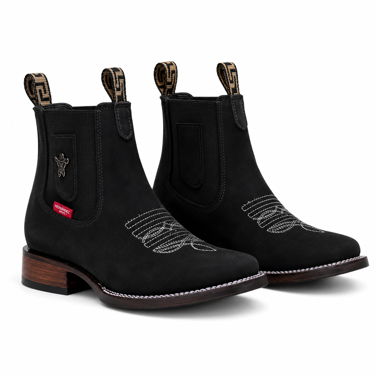 Botin Bull Dog Color Negro Puro Suela Lisa