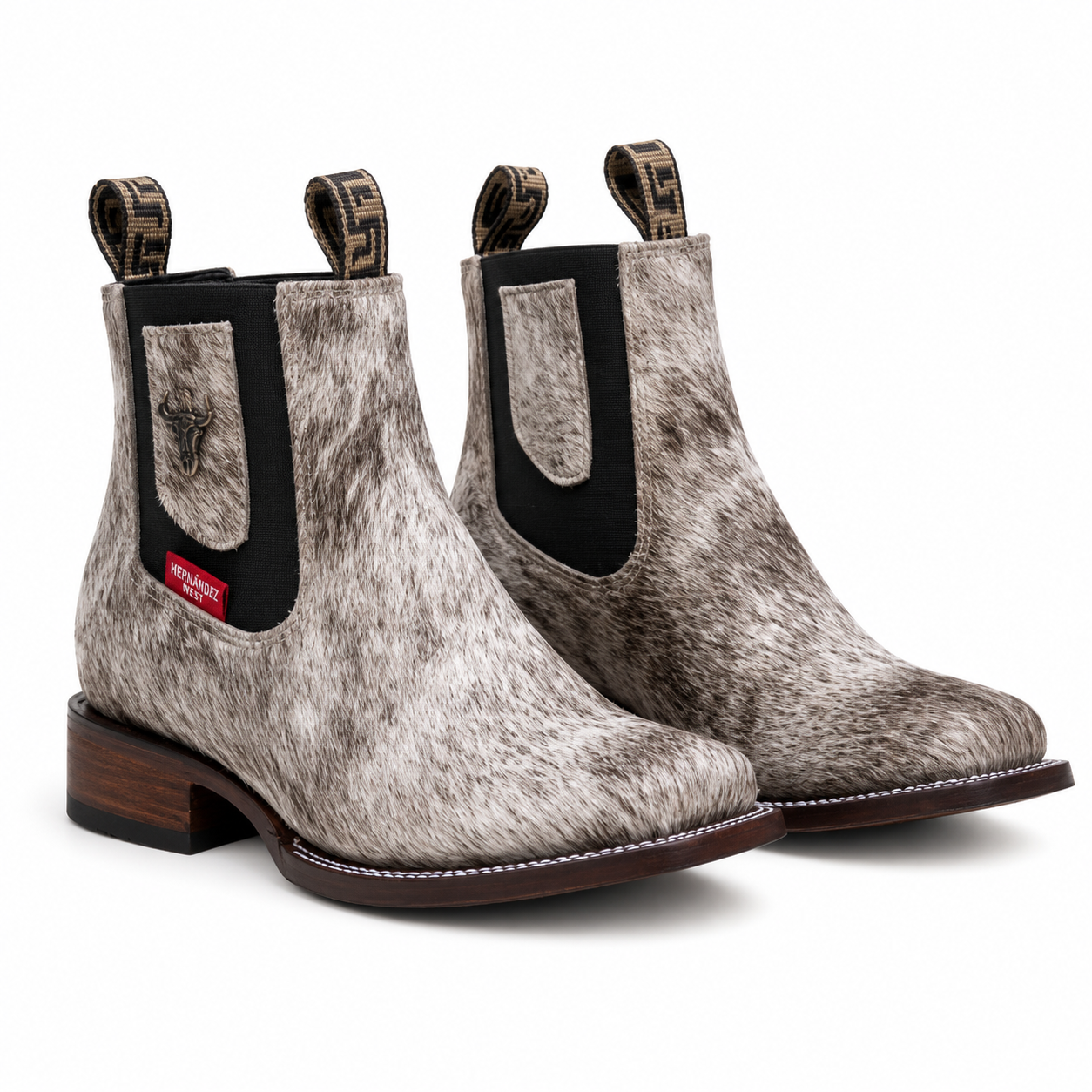 Botin Bull Dog De Piel Con Pelo De Animal