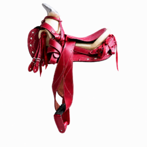Montura Charra De Piel Color Rojo