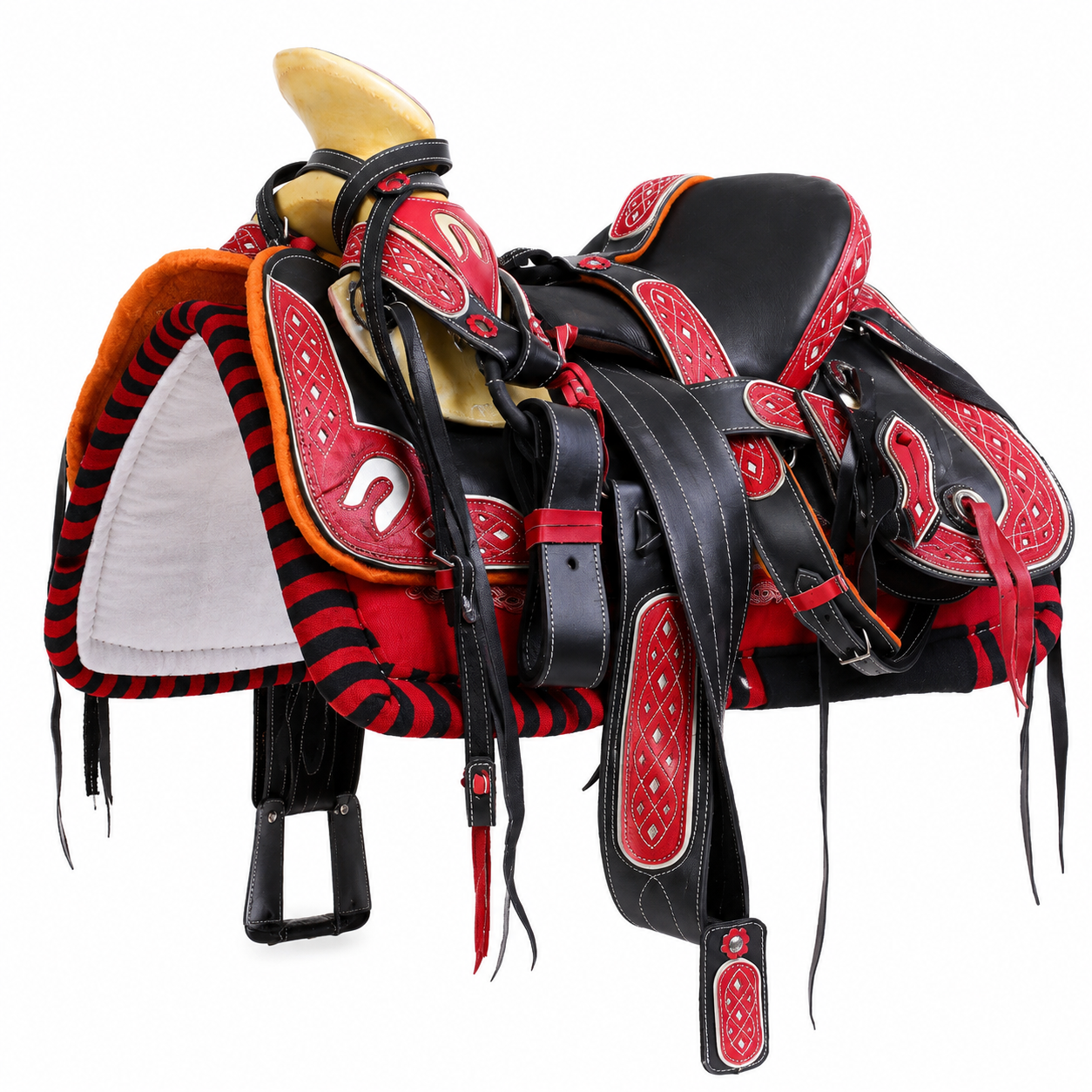 Montura SemiCharra Color Rojo Con Negro